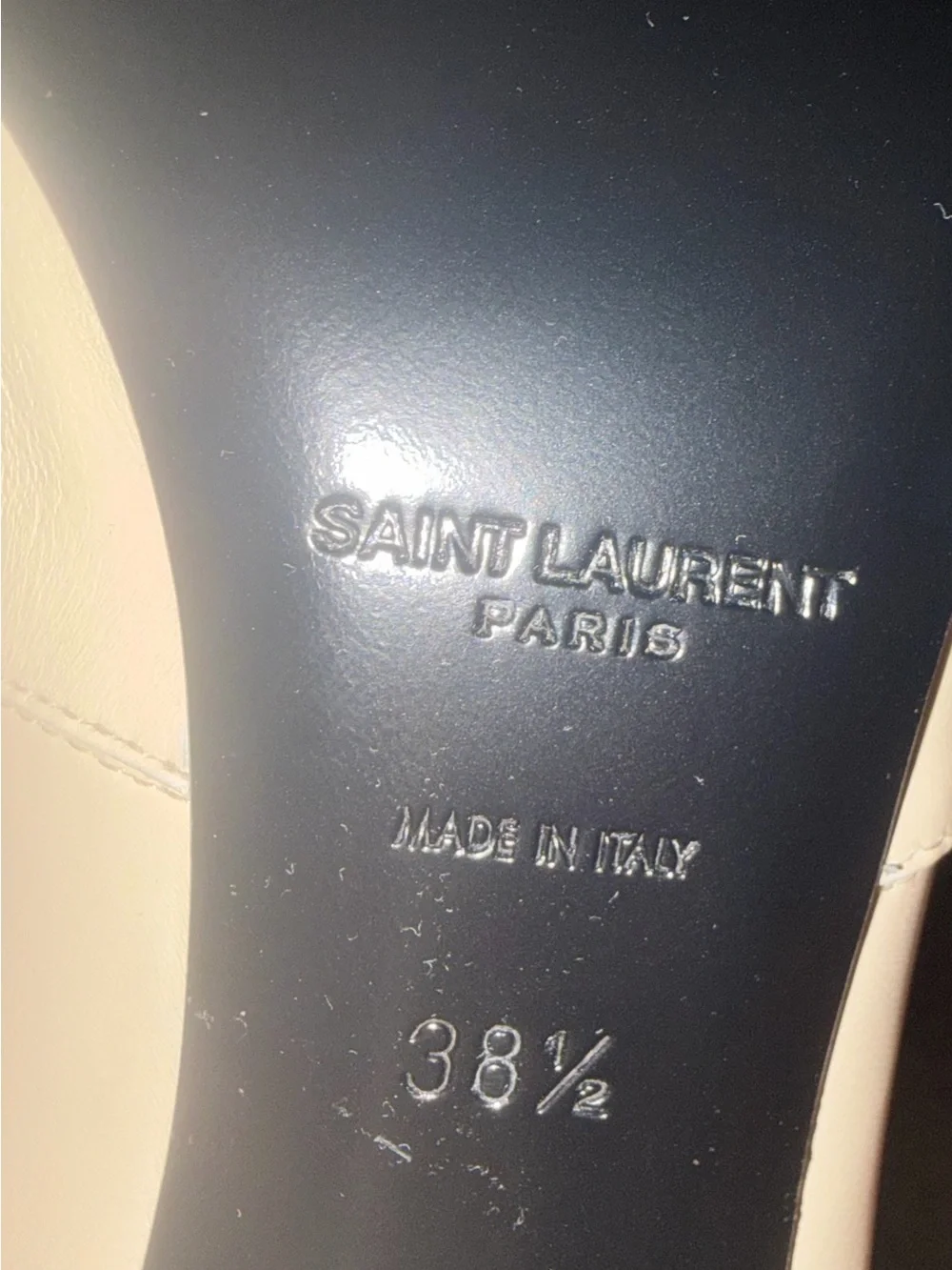 Authentic Saint Laurent  Koller Calfskin Leather Over-the-Knee Stiletto Boot
